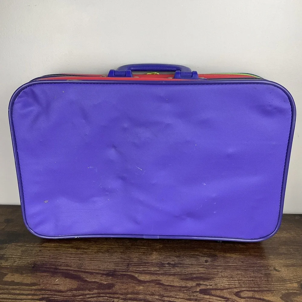 Teenage Mutant Ninja Turtles III Vintage Colorblock Suitcase Luggage Bag 1993